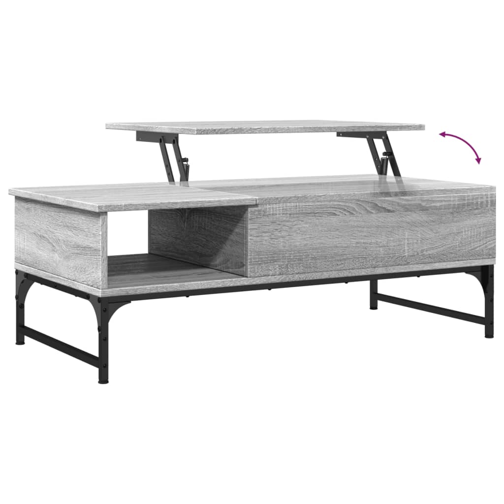 Couchtisch Grau Sonoma 100x50x35 cm Holzwerkstoff und Metall