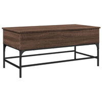 Couchtisch Braun Eichen-Optik 100x50x45 cm Holzwerkstoff Metall