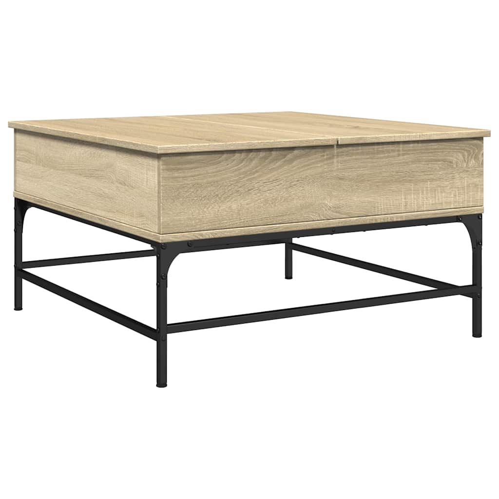 Couchtisch Sonoma-Eiche 80x80x45 cm Holzwerkstoff und Metall