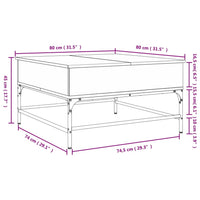 Couchtisch Sonoma-Eiche 80x80x45 cm Holzwerkstoff und Metall