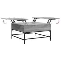 Couchtisch Grau Sonoma 80x80x45 cm Holzwerkstoff und Metall