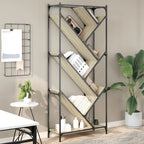 Bücherregal Sonoma-Eiche 79x30x180 cm Holzwerkstoff und Metall