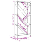 Bücherregal Grau Sonoma 79x30x180 cm Holzwerkstoff und Metall