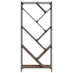 Bücherregal Braun Eichen-Optik 79x30x180cm Holzwerkstoff Metall