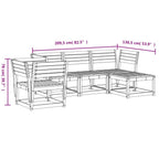 5-tlg. Garten-Lounge-Set Massivholz Kiefer