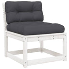 8-tlg. Garten-Lounge-Set mit Kissen Weiß Massivholz Kiefer