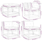 8tlg. Garten-Lounge-Set mit Kissen Wachsbraun Massivholz Kiefer