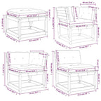 8tlg. Garten-Lounge-Set mit Kissen Wachsbraun Massivholz Kiefer