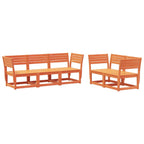 5-tlg. Garten-Sofagarnitur Wachsbraun Massivholz Kiefer