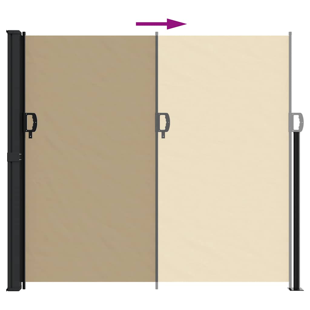Seitenmarkise Ausziehbar Beige 180x500 cm