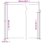 Seitenmarkise Ausziehbar Anthrazit 200x500 cm