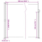 Seitenmarkise Ausziehbar Braun 220x500 cm
