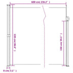 Seitenmarkise Ausziehbar Braun 220x600 cm
