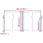 Seitenmarkise Ausziehbar Beige 120x600 cm