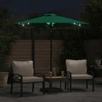 Sonnenschirm mit LED und Stahlmast Grün 225x225x212 cm