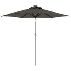 Sonnenschirm mit LED und Stahlmast Anthrazit 225x225x212 cm