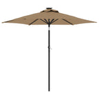 Sonnenschirm mit LED und Stahlmast Taupe 225x225x212 cm