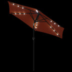Sonnenschirm mit LED und Stahlmast Terracotta 225x225x212 cm
