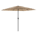 Sonnenschirm mit LED und Stahlmast Braun 248x248x248 cm