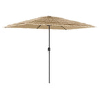 Sonnenschirm mit LED und Stahlmast Braun 300x200x250 cm