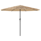 Sonnenschirm mit LED und Stahlmast Braun 324x324x247 cm