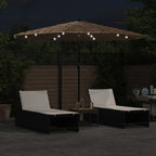 Sonnenschirm mit LED und Stahlmast Braun 324x324x247 cm