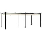 Gartenpavillon mit Ausziehbarem Dach Creme 3x6 m Aluminium