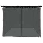 Pavillon mit Vorhängen Anthrazit 6x3 m Stahl