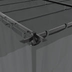Pavillon mit Vorhängen Anthrazit 6x3 m Stahl