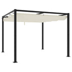 Gartenpavillon mit Ausziehbarem Dach Creme 3x3 m Stahl