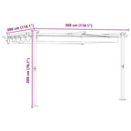 Pavillon 300 x 300 x 200 cm Creme Polyester