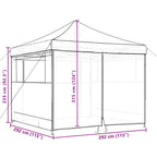 Partyzelt Faltbar Pop-Up mit 4 Seitenteilen Taupe