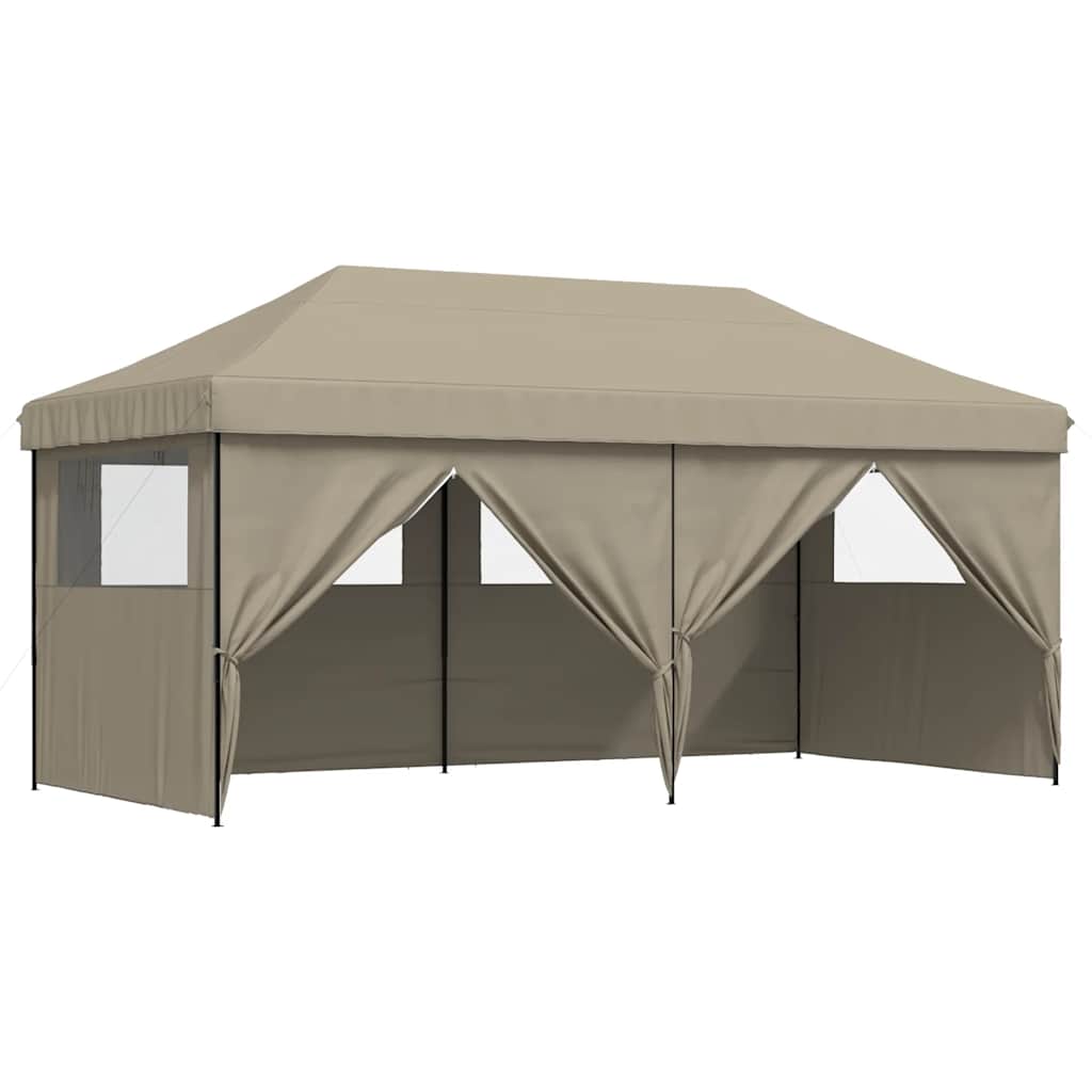 Partyzelt Faltbar Pop-Up mit 4 Seitenteilen Taupe