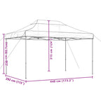 Partyzelt Faltbar Pop-Up Beige 440x292x315 cm