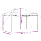 Partyzelt Faltbar Pop-Up Beige 410x279x315 cm