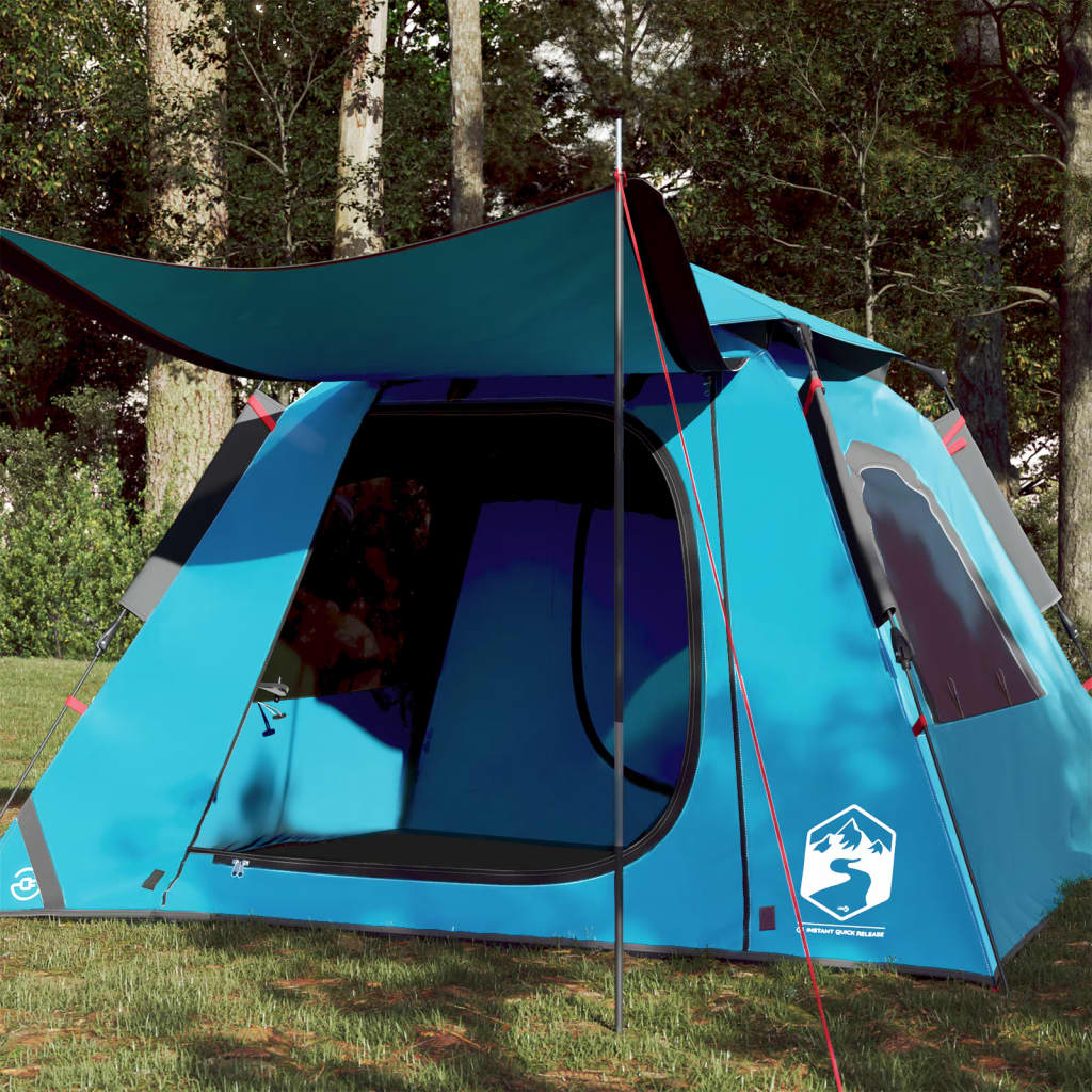 Kuppel-Campingzelt 4 Personen Blau Quick Release