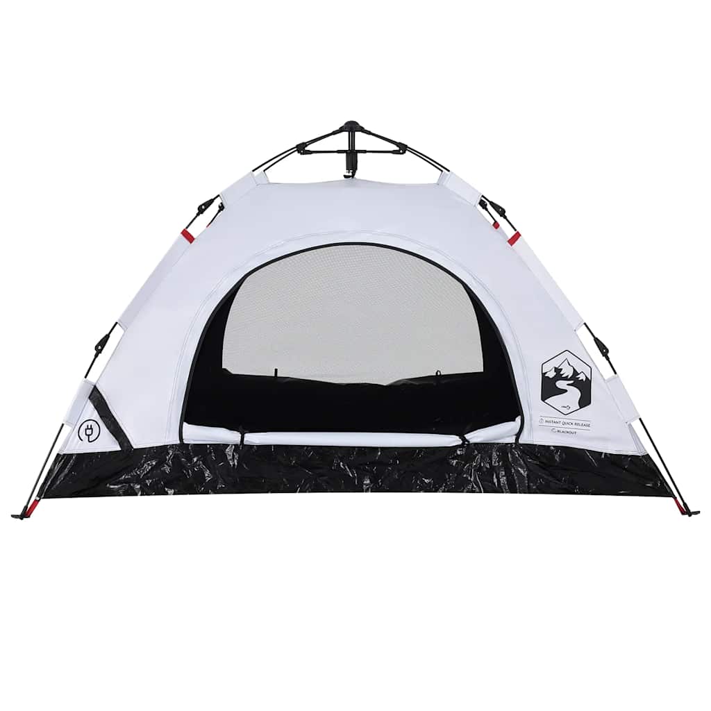Campingzelt 2 Personen Weiß Verdunkelungsstoff Quick Release