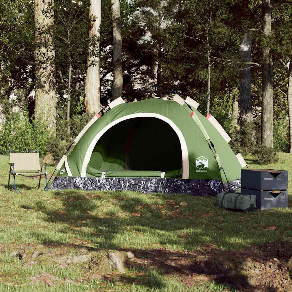 Campingzelt 3 Personen Grün Quick Release
