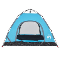 Campingzelt 3 Personen Blau Quick Release