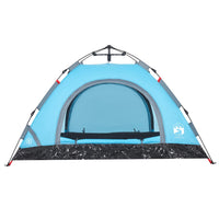 Campingzelt 4 Personen Blau Quick Release