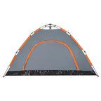 Campingzelt 4 Personen Grau und Orange Quick Release