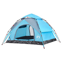 Kuppel-Campingzelt 3 Personen Blau Quick Release