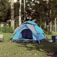 Kuppel-Campingzelt 4 Personen Blau Quick Release