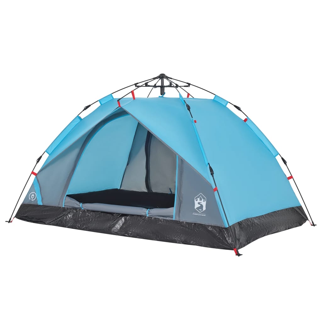 Kuppel-Campingzelt 3 Personen Blau Quick Release