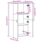 Aktenschrank Grau Sonoma 60x32x115 cm Holzwerkstoff