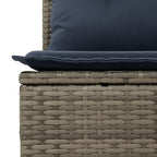 11-teiliges Gartensofa-Set mit Kissen, grau, Polyrattan