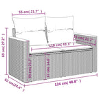 10-teiliges Gartensofa-Set mit Kissen, grau, Polyrattan