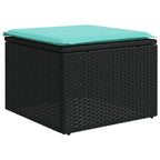 10-teiliges Gartensofa-Set mit Kissen, schwarzes Polyrattan