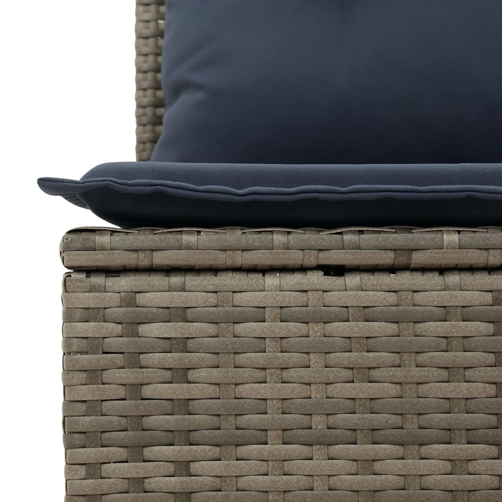 11-teiliges Gartensofa-Set mit Kissen, grau, Polyrattan