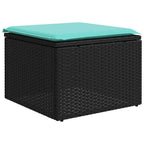 13-teiliges Gartensofa-Set mit Kissen, schwarzes Polyrattan